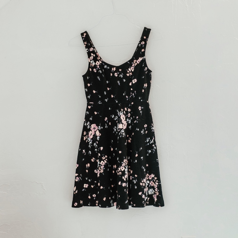 L C  black floral mini